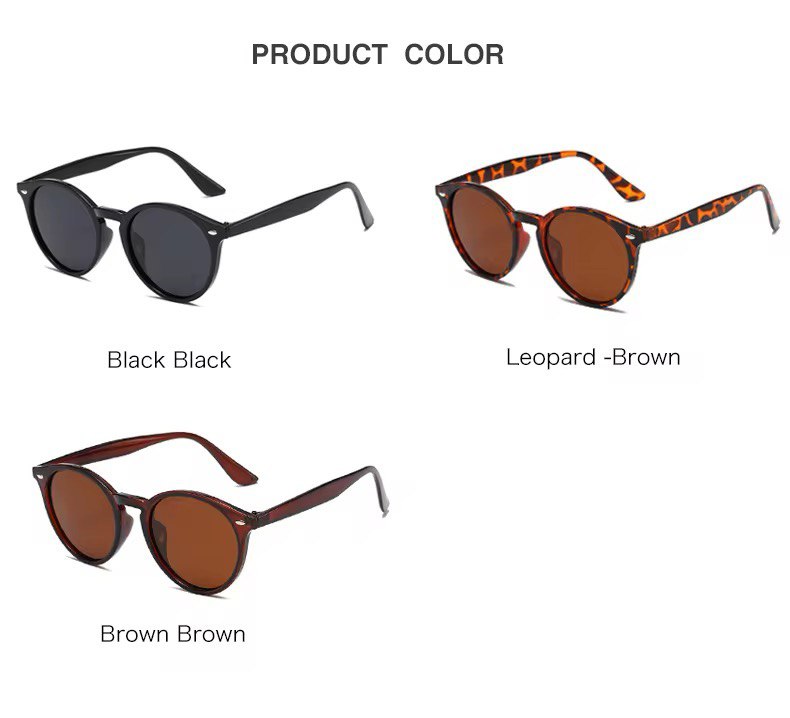 Lunettes soleil rondes tendance unisexe – Image 6