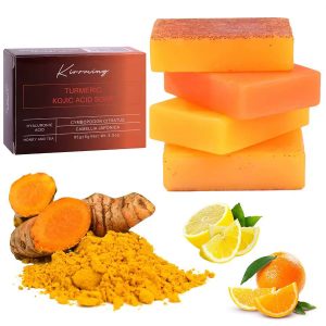 Savon blanchissant & Eclatant au Curcuma, Acide Kojique, Acide Hyaluronique et Vitamine C