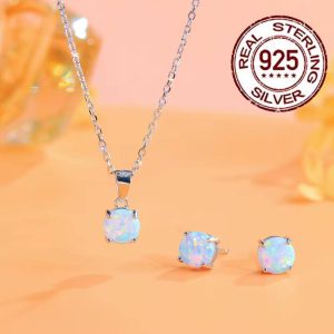 Collier en argent Sterling 925 avec pendentif en opale