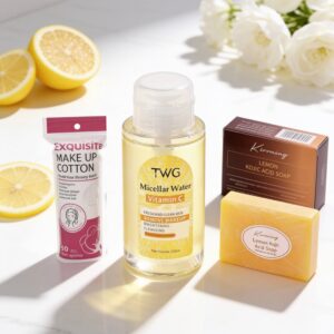 Home pack Éclat visage vitamine c + savon kojic & curcuma + 50 cotons démaquillants