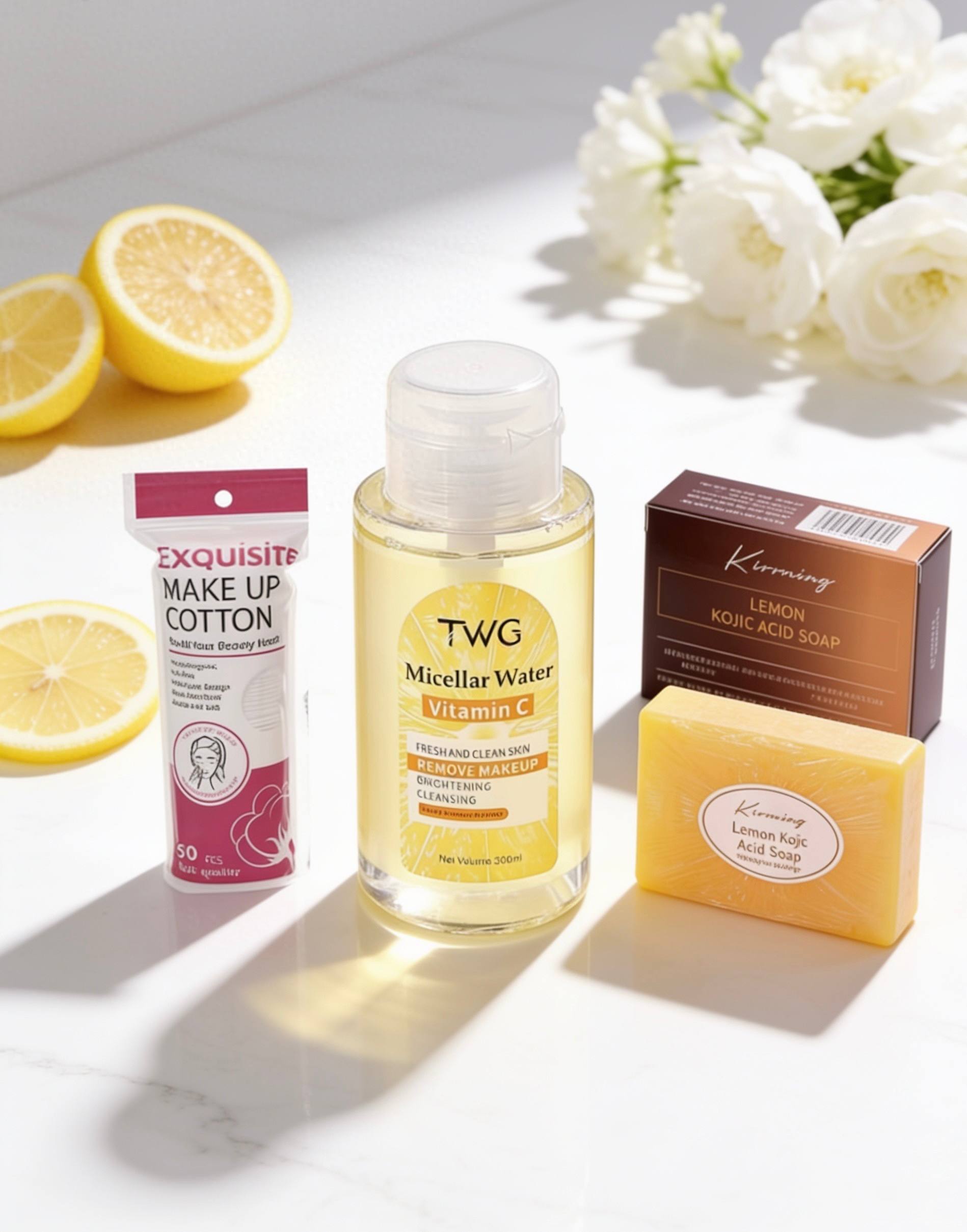 pack Éclat visage vitamine c + savon kojic & curcuma + 50 cotons démaquillants pack Éclat visage vitamine c + savon kojic & curcuma + 50 cotons démaquillants